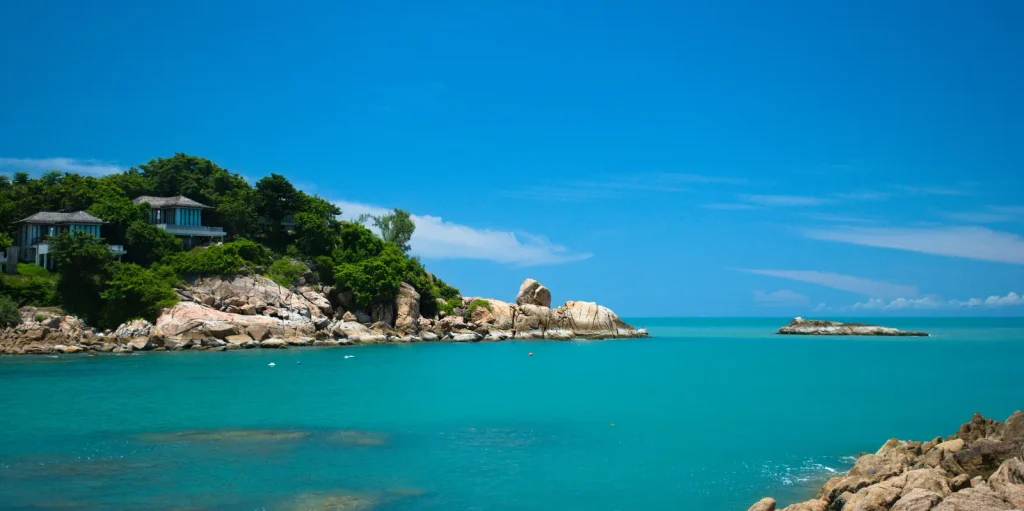 Palm-lined beach on Koh Samui, Thailand