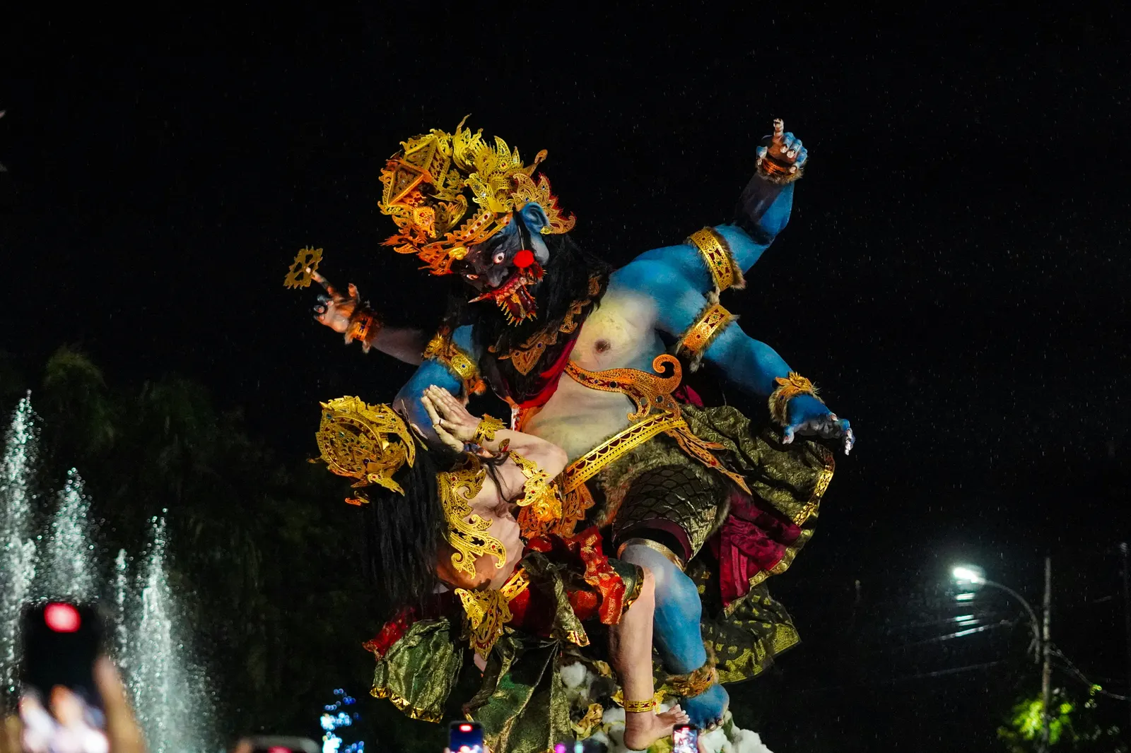 Ogoh-ogoh effigy parade Bali Nyepi