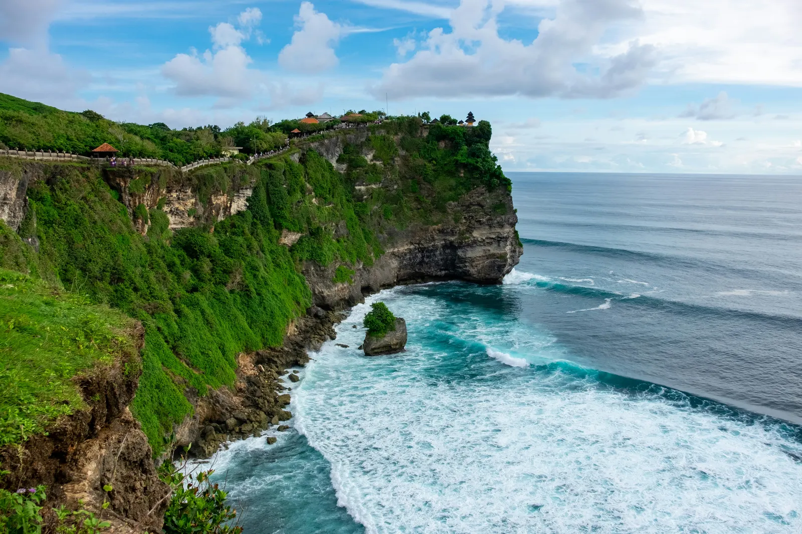 Uluwatu temple cliffs Bali dry season